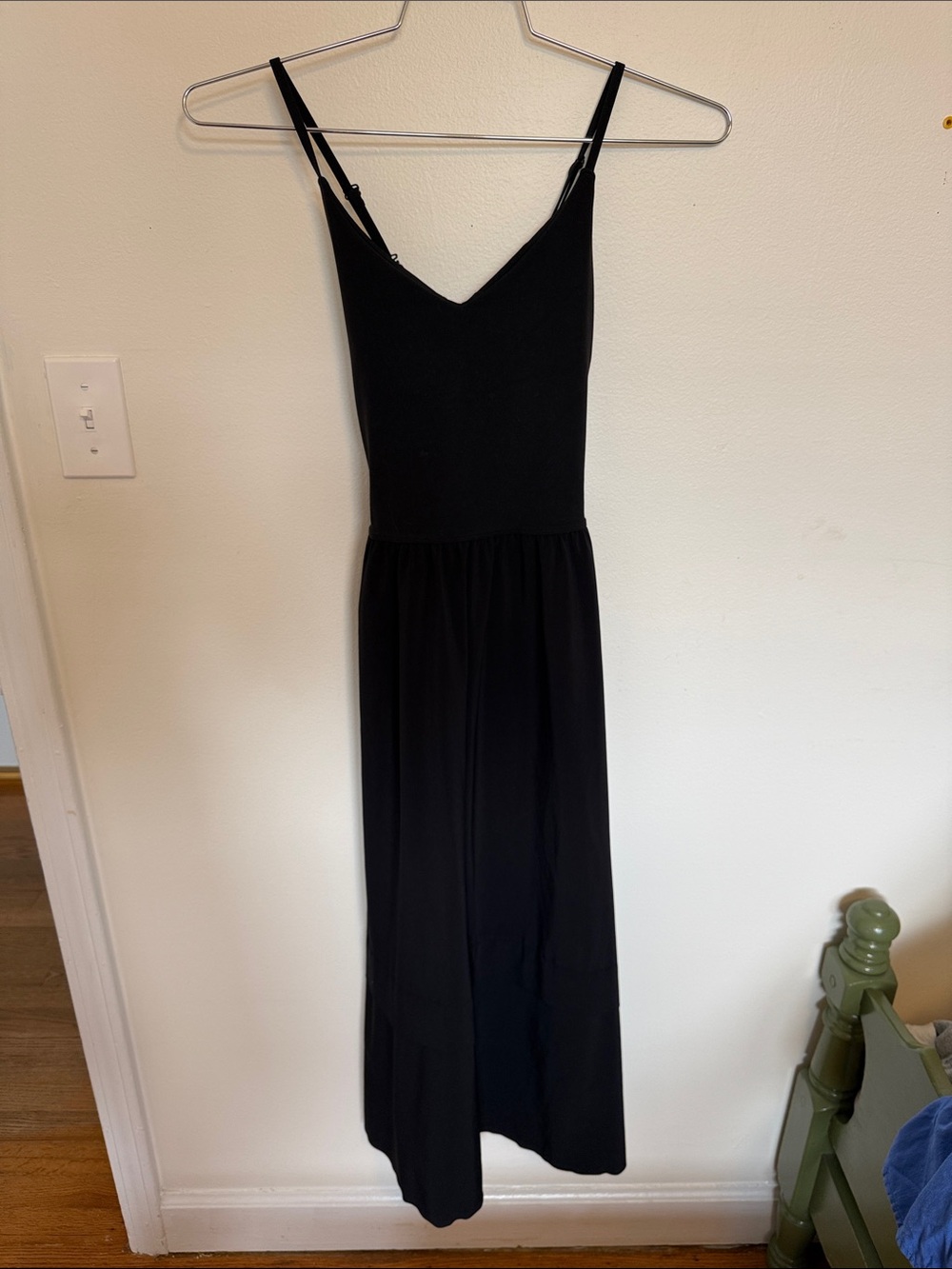 Athleta Black Spaghetti-Strap V-Neck Maxi Dress